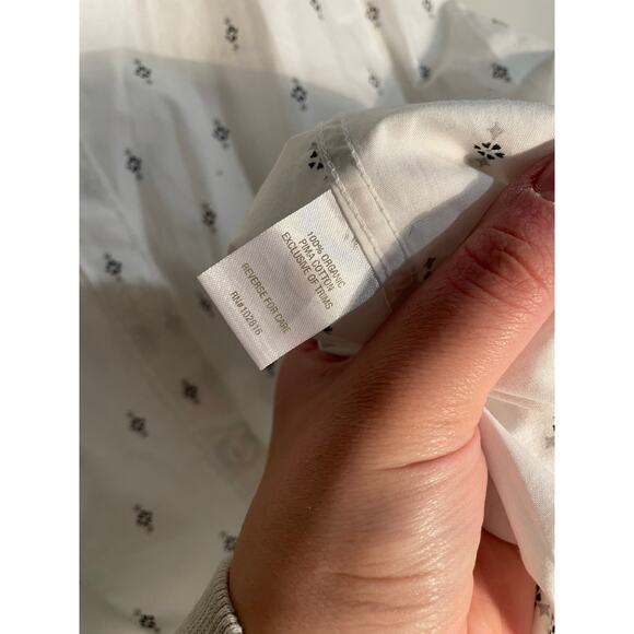 Garnet Hill Classi Floral Print Pima Cotton Button Down Long Sleeve Top Size 12 - Picture 10 of 11